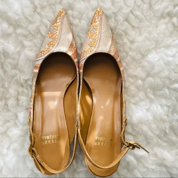 Elegant Multicolor Slingback Heels - Picture 3 of 9